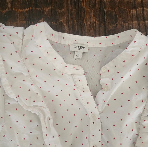 Jcrew Heart Ruffle Button Down - Picture 4 of 7